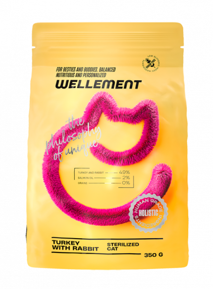 Корм Wellement для стерилизованных кошек с индейкой и кроликом 1,5 кг