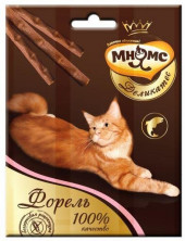 Мнямс Деликатес лакомые палочки 9 см для кошек с форелью 3*4гр Мнямс Деликатес лакомые палочки 9 см для кошек с форелью 3*4гр