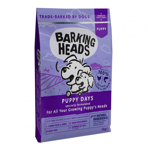Корм Barking Heads беззерновой для для щенков с лососем и курицей  "Щенячьи деньки" 2кг