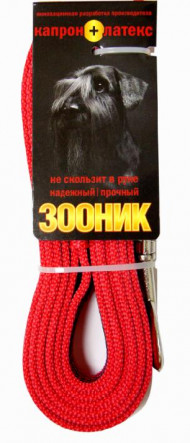 Поводок капроновый 2м*20мм Красный 10 (ЗООНИК)