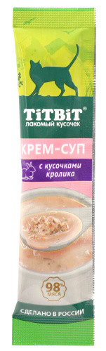 Лакомство TITBIT Крем-суп для кошек с кусочками кролика 10 г Лакомство TITBIT Крем-суп для кошек с кусочками кролика 10 г