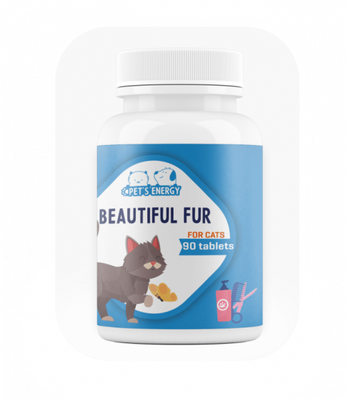 Витаминная добавка Pet's Energy Красивая шерсть кошки 500 мг, D11, уп. 90 таблеток