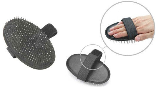 Щетка Hello Pet Palm-Style Pin Brush резиновая с металлическими зубьями с каплей на руку