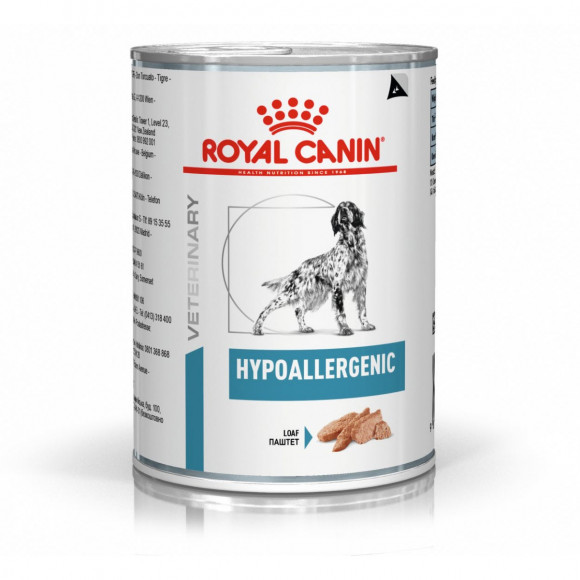 Ветеринарный влажный корм Royal Canin для собак при пищевой аллергии или непереносимости Hypoallergenic (банка) 400гр
