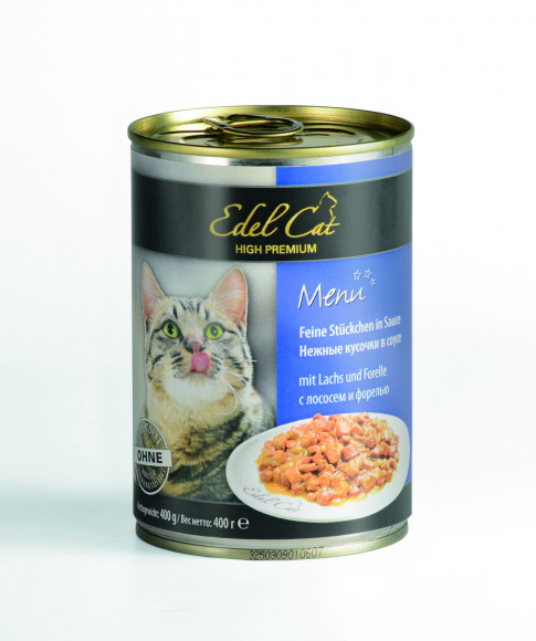 Влажный корм Edel Cat лосось+форель (консервы) 400гр