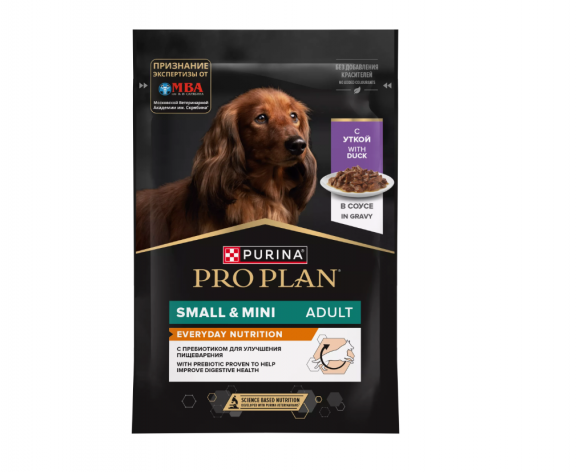 Влажный корм Purina Pro Plan EVERYDAY NUTRITION для взрослых собак мелких и карликовых пород, с уткой в соусе, 85 г
