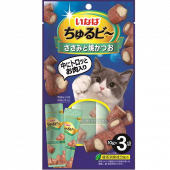 Лакомство для кошек INABA Churu Bee запеченные трубочки с куриным филе и тунцом кацуо, 3шт/30г