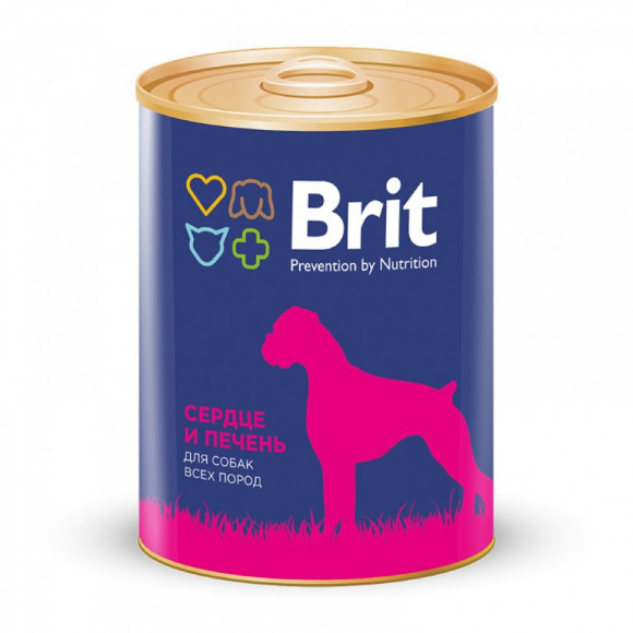 Консервы Brit Heart&Liver для собак Сердце и печень 850гр