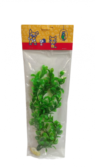 Растение пластиковое для аквариума 34см, зеленое