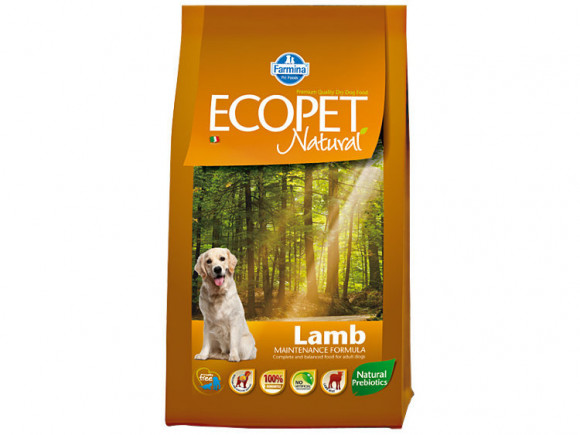 Корм Farmina Ecopet Natural Lamb для собак с проблемами пищеварения и аллергией Ягненок 12кг