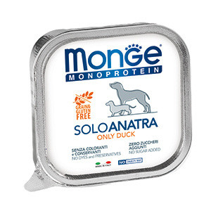 Консервы Monge Dog Monoprotein Solo для собак паштет из утки 150гр