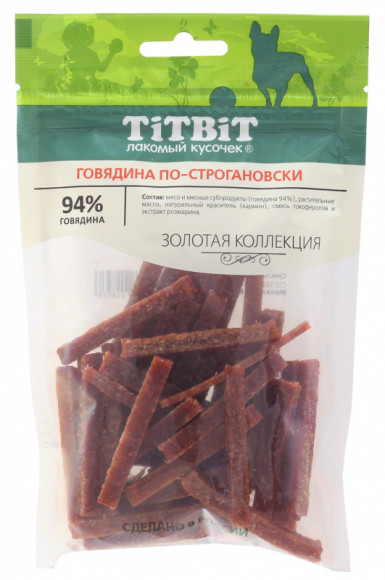 Лакомство ТTITBIT Говядина по-строгановски для собак Золотая коллекция 80 г