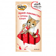 Мнямс Крем-лакомство для кошек с тунцом Кацуо 4шт*15г