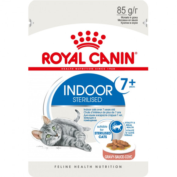 Влажный корм Royal Canin для стерилизованных кошек старше 7 лет Indoor Sterilised 7+ (соус) 85гр