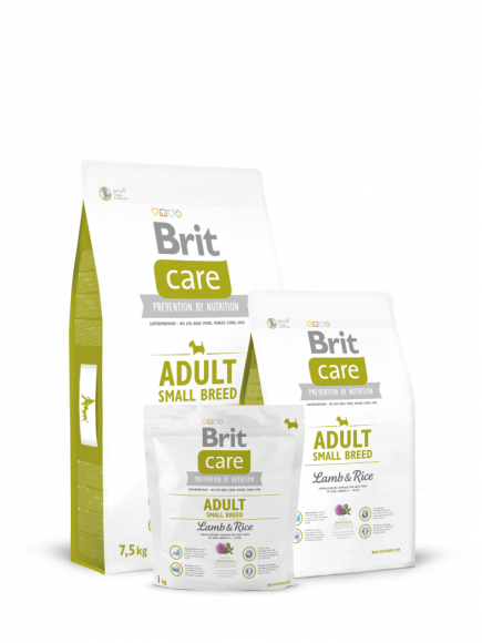 Корм Brit care Adult Small Breed Lamb&Rice для собак малых пород до 10 кг с ягненком и рисом 1кг