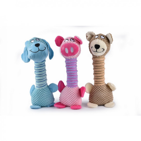 Игрушка-пищалка WOGY для собак 34х10х10.5см микс, ЧД