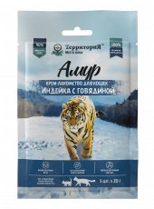 Крем-лакомство ТерриториЯ Амур для кошек Индейка с говядиной, 5 х 20 г Крем-лакомство ТерриториЯ Амур для кошек Индейка с говядиной, 5 х 20 г