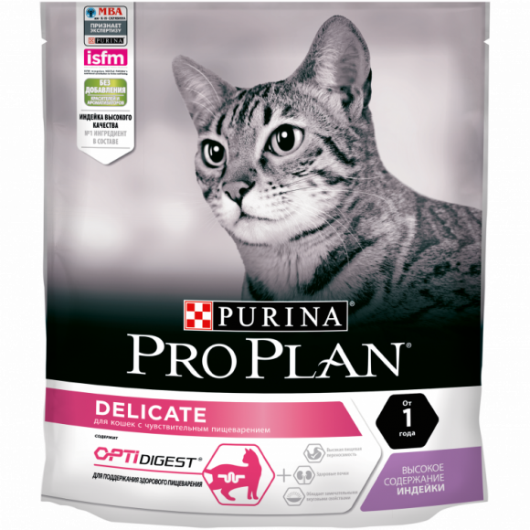 Корм Purina Pro Plan для кошек с чувствительным пищеварением и привередливых к еде, с ягненком, 3кг Корм Purina Pro Plan для кошек с чувствительным пищеварением и привередливых к еде, с ягненком, 3кг