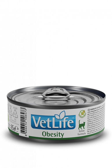 Ветеринарный влажный корм Farmina VET LIFE OBESITY паштет для кошек при ожирении, 85 г.