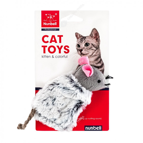 Игрушка мышка (10 * 6 см) для кошек с кошачьей мятой, микс, NUNBELL