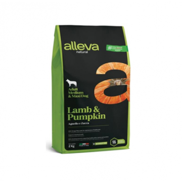 ALLEVA NATURAL ADULT LAMB & PUMPKIN MEDIUM/MAXI для собак средних и крупных пород ягненок, тыква 12 кг