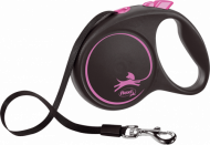 Поводок-рулетка Flexi Black Design S 5м, до 15кг ремень (розовый) Поводок-рулетка Flexi Black Design S 5м, до 15кг ремень (розовый)