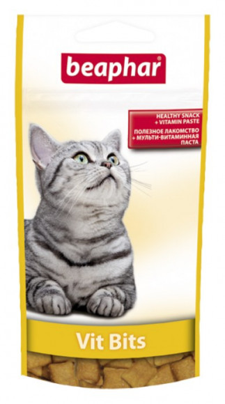 Лакомство подушечки для кошек Vit Bits с витаминной пастой Beaphar 35г