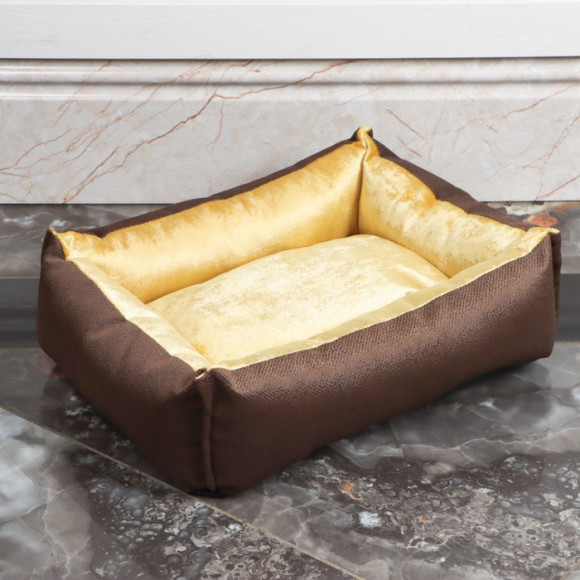 Лежанка под замшу с двусторонней подушкой,  45 х  35 х  11 см, мебельная ткань