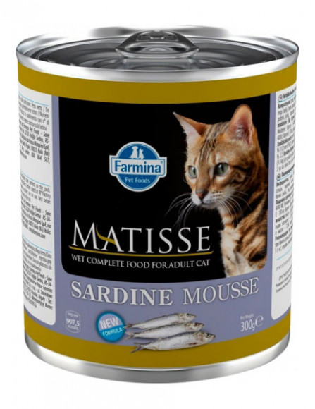 Влажный корм Farmina Matisse Cat Mousse Sardine мусс для кошек с сардинами 300гр