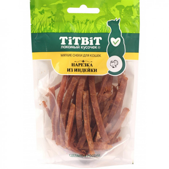 Лакомство TITBIT Нарезка индейки для кошек (Мясные снеки) 40 г