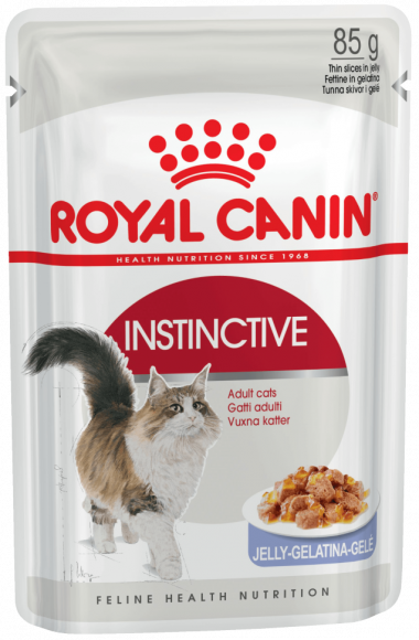 Скидка!!! Влажный корм Royal Canin кусочки в желе для кошек 1-10 лет Instinctive 85гр