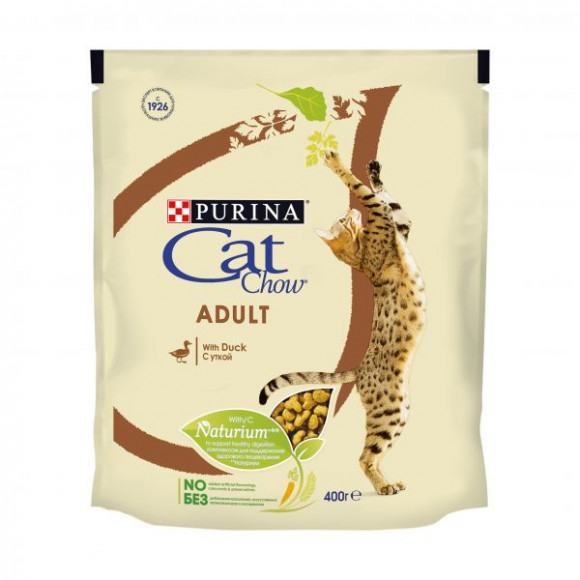 Корм Purina Cat Chow для взрослых кошек, с уткой, 400г