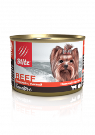 Консервы Blitz Beef для собак всех пород и возрастов (ГОВЯДИНА, ТЫКВА), 200 г.