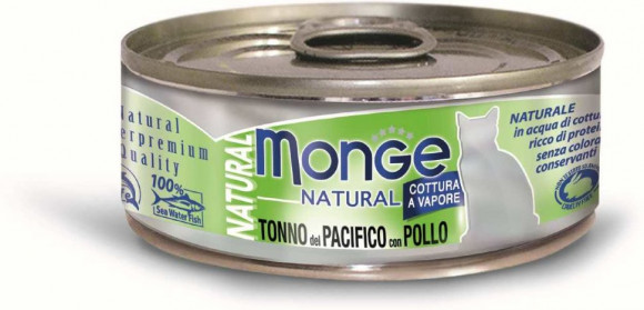 Консервы Monge Cat Natural для кошек тихоокеанский тунец с курицей 80гр