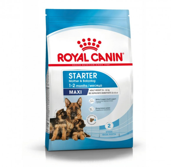 СКИДКА!!! Корм Royal Canin для щенков крупных пород до 2х месяцев, беременных и кормящих собак Maxi Starter 4 кг