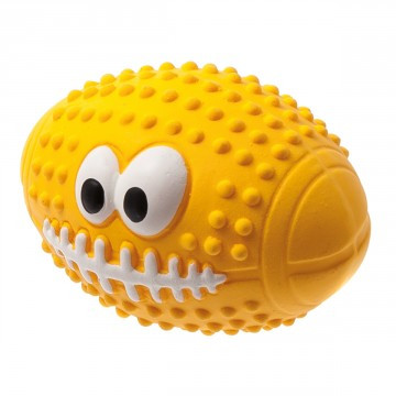 Игрушка латекс "Мяч регби с глазами" 9,5 см