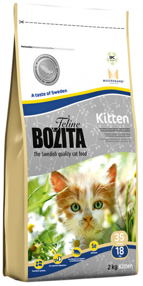 Корм Bozita super premium Kitten 35/18 для котят и беременных кошек с курицей, лососем и рисом 2кг