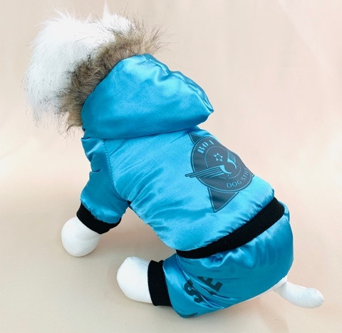 Комбинезон "Dog style", шелк, голубой, XL