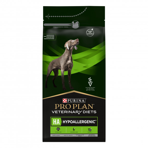 Ветеринарный корм Purina PRO PLAN Veterinary Diets HA Hypoallergenic для щенков и взрослых собак при пищевой непереносимости, 1.3 кг