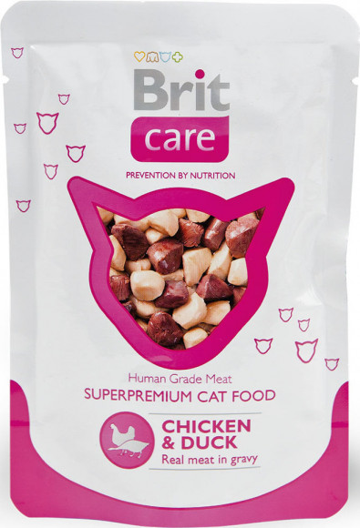 Влажный корм Brit Care для кошек Курица и утка 80гр