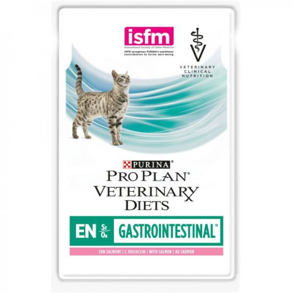Ветеринарный влажный корм Purina Pro Plan Veterinary Diets EN для кошек при расстройствах пищеварения, с лососем, 85гр
