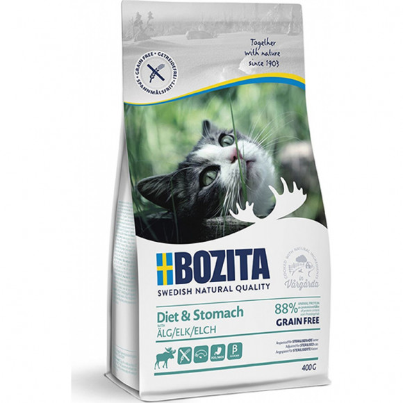 Корм Bozita Sensitive Diet & Stomach GF беззерновой для кошек с чувствительным пищеварением, 400гр
