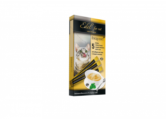 Лакомство Edel Cat крем-суп с Птицей и печенью, (5шт.)