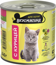 Влажный корм Вкусмясина Мясное ассорти для котят с курицей 240 г Влажный корм Вкусмясина Мясное ассорти для котят с курицей 240 г
