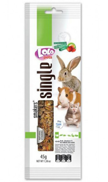 LoLo Pets Smakers дополнительная кормовая смесь для грызунов и кроликов Weekend фрукты 45гр