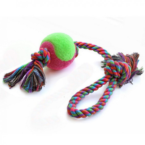 Грейфер веревка цветная с мячом XJ0144 20 d65/430мм
