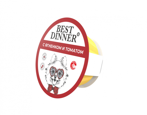 Влажный корм Best Dinner для собак (ЯГНЕНОК, ТОМАТЫ), 100 г