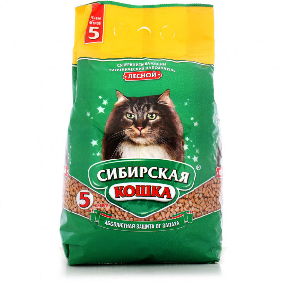 Акция! Наполнитель Сибирская Кошка Лесной 5л +20% в подарок