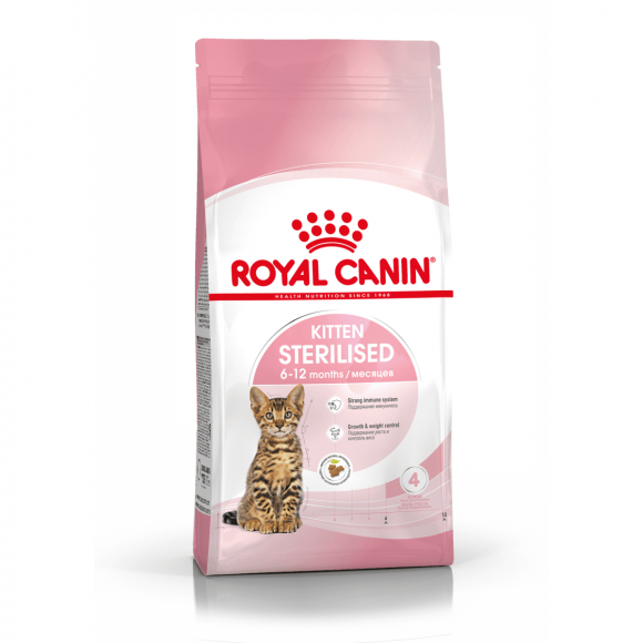 Корм Royal Canin для стерилизованных/кастрированных котят (с момента стерилизации  до 12мес) Kitten Sterilised 2кг
