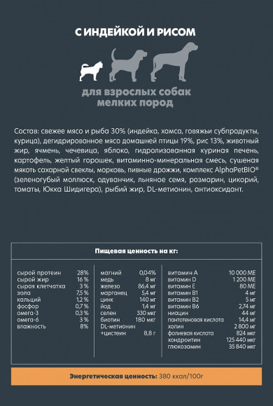 СКИДКА!!! Корм AlphaPet для собак мелких пород (индейка и рис) 7 кг (срок до 18.05.26) СКИДКА!!! Корм AlphaPet для собак мелких пород (индейка и рис) 7 кг (срок до 18.05.26)
